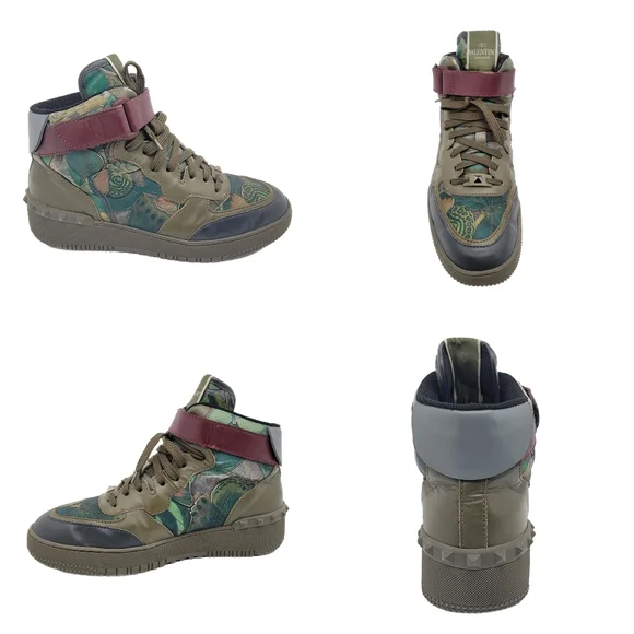 Valentino Garavani Rockrunner Camo Butterfly High Top Sneakers 42 - Picture 4 of 12
